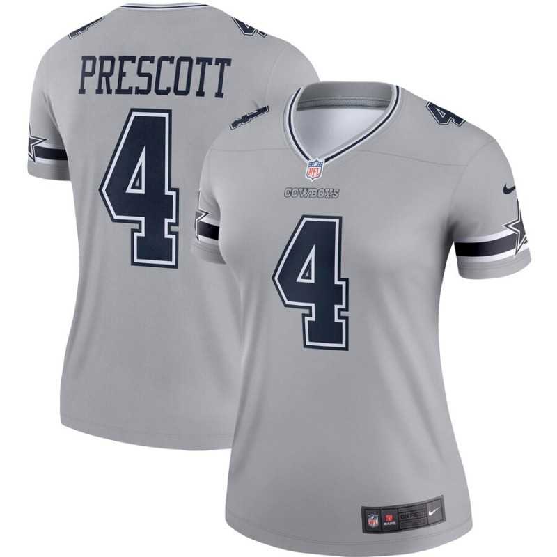 Women Nike Cowboys 4 Dak Prescott Gray Inverted Legend Limited Jersey,We sell and wholesale Women Nike Cowboys 4 Dak Prescott Gray Inverted Legend Limited Jersey on line form chian!